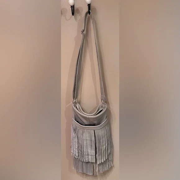 Fringe Shoulder Bag in Gray - Picture 2 of 5